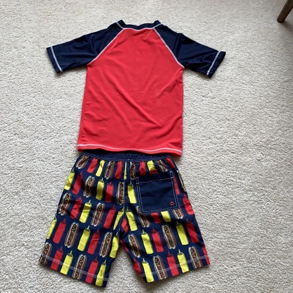 Gymboree Size 7/8 Hotdog swim set